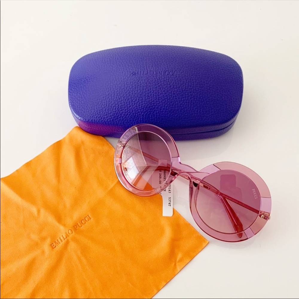 Emilio Pucci Pink Round Oversized Sunglasses - Picture 12 of 14